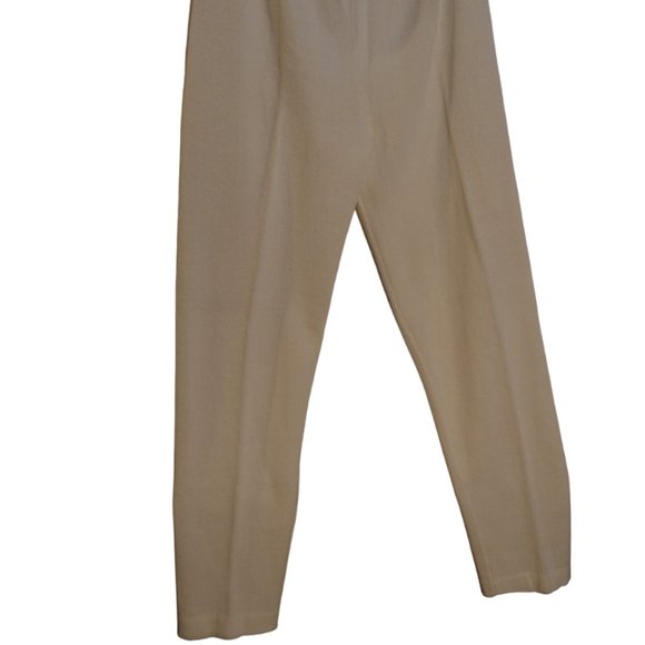 BONNIE BOERER & COMPANY (R) Ramie-Cotton White Wool Knit Pants Women Stretchy S - Picture 3 of 10